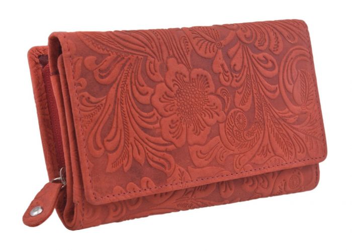 Dámska červená peňaženka z pravej kože