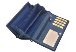 Dámska modrá peňaženka z pravej kože