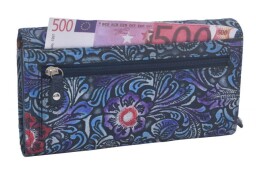 Modrá dámska kožená peňaženka