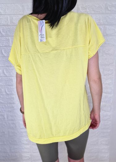 Dámske tričko žlté dole stiahnutie zo šnúrkou