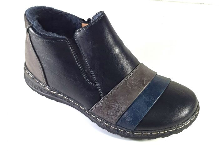 Dámske čierne členkové zateplené topánky na zips