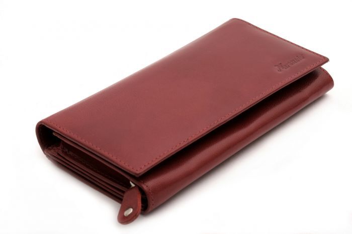Dámska červená kožená peňaženka