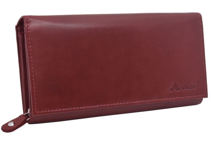 Dámska červená kožená peňaženka