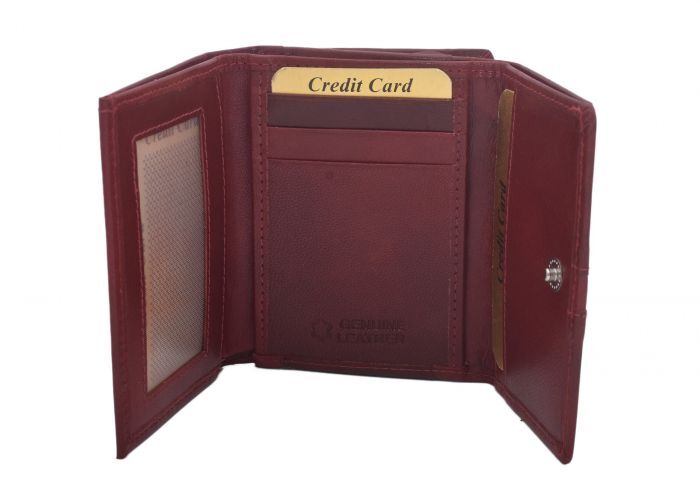Dámska luxusná kožená praktická peňaženka červená farba