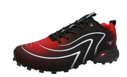Pánske čierno červené športové botasky na šnurovanie
