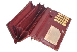 Dámska červená peňaženka kožená ručne maľovaná